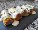 Foto del paso 11 de la receta: Canelones de pollo en salsa de turrón