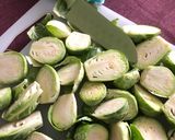 A picture of step 1 of Roasted Brussel Sprouts.