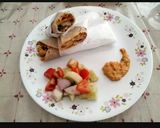 A picture of step 4 of Paneer and fresh veggie Tortilla wrap.