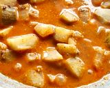 A picture of step 2 of Peanut banana curry.