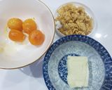 Hình bước làm 3 của món Bánh nướng mochi chà bông trứng muối