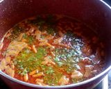 A picture of step 3 of Shev bhaji.