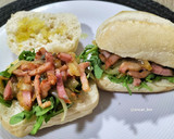 Foto del paso 5 de la receta: Chapatina de rúcula, cebolla, bacon y gorgonzola