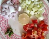 A picture of step 2 of Paneer and fresh veggie Tortilla wrap.