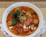 Gyors házias virslis krumplileves recept fázis 5 fotója