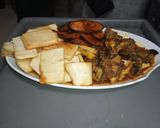 A picture of step 1 of Gandan kan rago & fried yam&plantain.