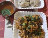 A picture of step 5 of Veg Momos and Schezwan Chutney Fried Momos.