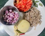 A picture of step 1 of Bamboo shoots Tomatoes Potato Chokha.