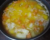 Foto del paso 2 de la receta: Vichyssoise de calabaza, boniato y zanahoria con tostas de pan de ajo