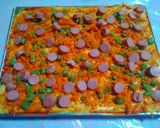Foto langkah ke 5 dari resep Pizza Labu Kuning Topping Worcis (wortel buncis).