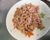 Une image de l'étape 6 de Salade de pommes de terre, tomates et oignon doux à l’ail frais et thon mariné.