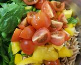 A picture of step 3 of My Wholemeal fusili Cheese Salad 😉.