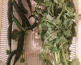 A picture of step 1 of Mint Raita.