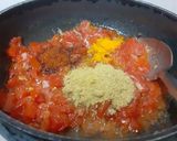 A picture of step 3 of Kathiyawadi Sev Tameta Nu Saak (Dhaba Style).