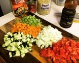 A picture of step 1 of Pearl Barley Minestrone with Italian Sausage.