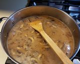 A picture of step 12 of Swedish Meatballs in Gravy with Sweet Pickles and Lingonberry.