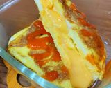 Hình bước làm 4 của món One Pan Egg Toast / sandwich trứng phô mai