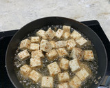 A picture of step 2 of Crispy tofu top with sweet sticky and sour sauce with brown rice.