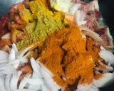 A picture of step 1 of 3 spices mutton qeema alu.
