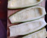 Foto del paso 2 de la receta: Zucchine ripiene di pollo,verdure e formaggio-Zucchini relleno de vegetales Pollo y Queso
