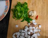 A picture of step 1 of Hariyali Green Chana Curry.
