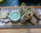A picture of step 6 of Soya chaap roll.