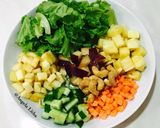 Foto langkah ke 1 dari resep Salad sayur dan buah,sarapan sehat.