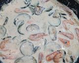 Une image de l'étape 4 de Pennes aux courgettes et crevettes à la crème.