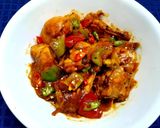 A picture of step 3 of Chicken Jalfrezi.