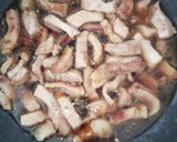 Foto del paso 6 de la receta: Tagliatelle Integrales con Trigueros, Panceta y Presa Ibérica en Salsa de Champiñones