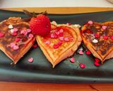 A picture of step 6 of Heart Shaped Eggless Fluffy Strawberry Pancakes.