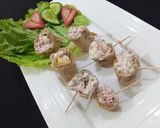 A picture of step 1 of One Bite Tortilla Pinwheels.