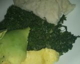 A picture of step 4 of Sukuma wiki #vegetable contest.