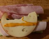 A picture of step 3 of My low carb ham and turkey sambo.