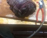 Foto del paso 9 de la receta: Centro de cuadril relleno al trapo, en brasas y puré mixto crema