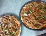 A picture of step 5 of Chicken fajita pizza 🍕🍕.