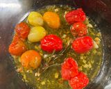 A picture of step 4 of Baked Polenta with Roasted Cherry Tomato Sauce and Italian Sausage.