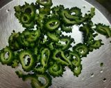 A picture of step 1 of Karela kathi mithi sabji.