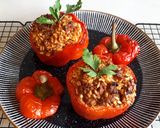 Foto del paso 7 de la receta Pimientos rellenos de carne picada y arroz (horno)