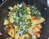 A picture of step 1 of Potato with spring onion.