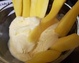 A picture of step 2 of My Mango dip sticks in Creamy Cornish Ice Cream. 😀.