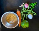 A picture of step 1 of Millet Stir fry vegetables.