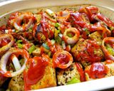 A picture of step 2 of Oven grilled spicy tofu.