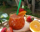 عکس مرحله 2 از دستور اسموتی پرتقال توت فرنگی 🍊🍓