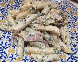 Foto del paso 3 de la receta Macarrones con queso crema, Espinacas, Champiñones y Bacon