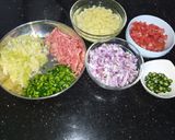 A picture of step 1 of Tawa Vegetable Keema.