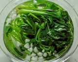 A picture of step 5 of Blanched spinach with sesame dressing.