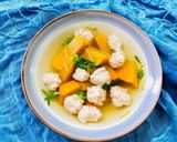 Hình bước làm 5 của món Canh Bí Đỏ Thịt Viên Cho Bé