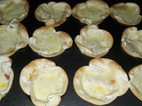 Canastitas de jamón y queso vegetariano