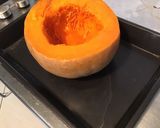 Une image de l'étape 14 de Diable de courge sucrine farcie morue,poivron,oignon au bouillon de curry.